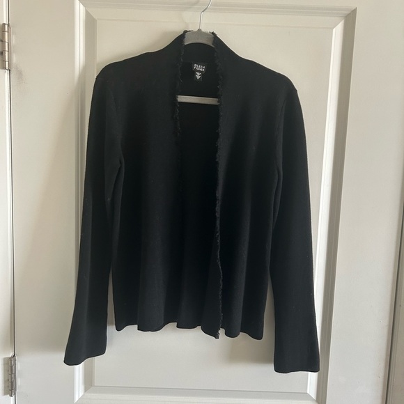 Eileen Fisher 100% Wool Black Knit Cardigan Sweater - Picture 9 of 9